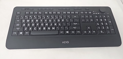 Azio KB510W Wireless Keyboard Full Size Vision Computer Backlit Black READ