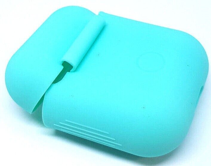 Silicone Case Protective Skin Charging Case For Apple AirPods 1st 2nd Blue Aqua