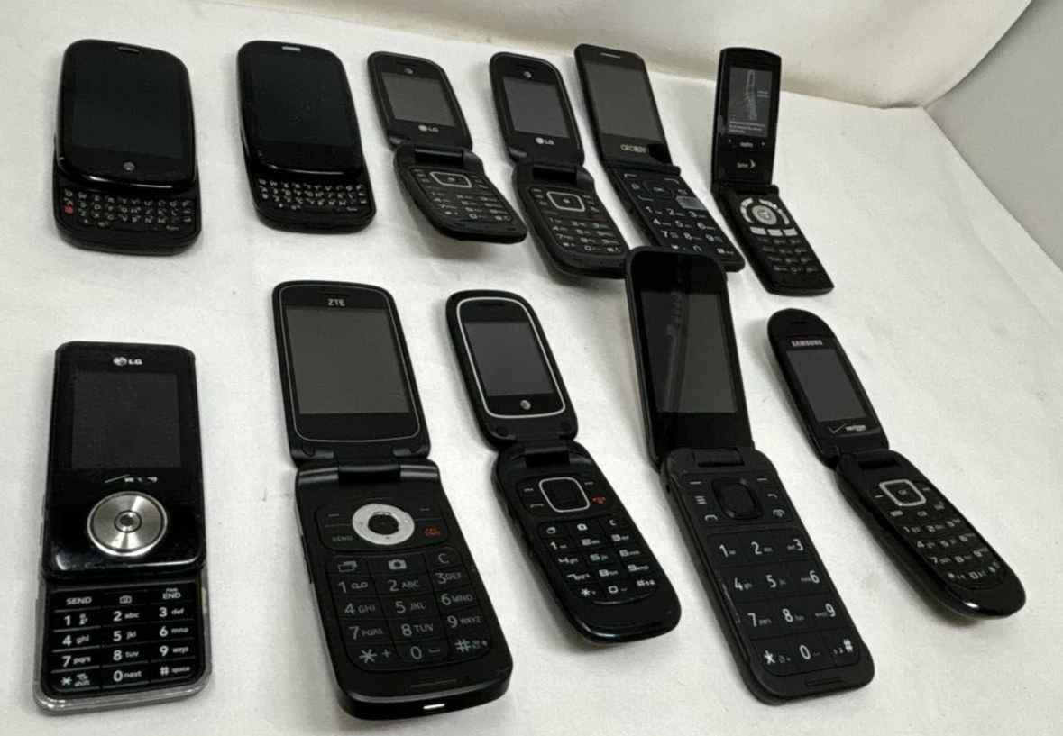 Lot of 11 Samsung U360 LG B470 Sanyo Katana LX Alcatel Myflip Palm Pre 2 ZTE