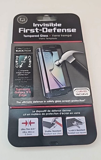 Qmadix Invisible Defense Tempered Glass Samsung Galaxy S6 Edge SM-G925F Black