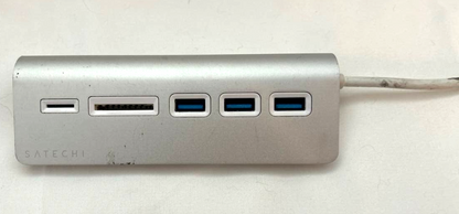 Satechi USB-C Multi Port Adapter Hub USB-A Micro SD Card Reader Docking Silver