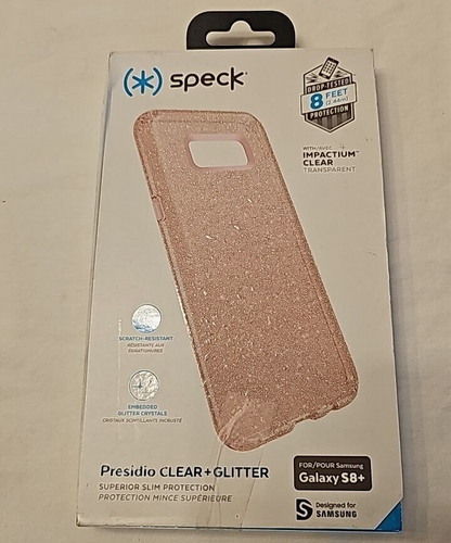 Speck Presidio Clear Case Samsung Galaxy S8 Plus SM-G955 Rose Pink Gold Glitter