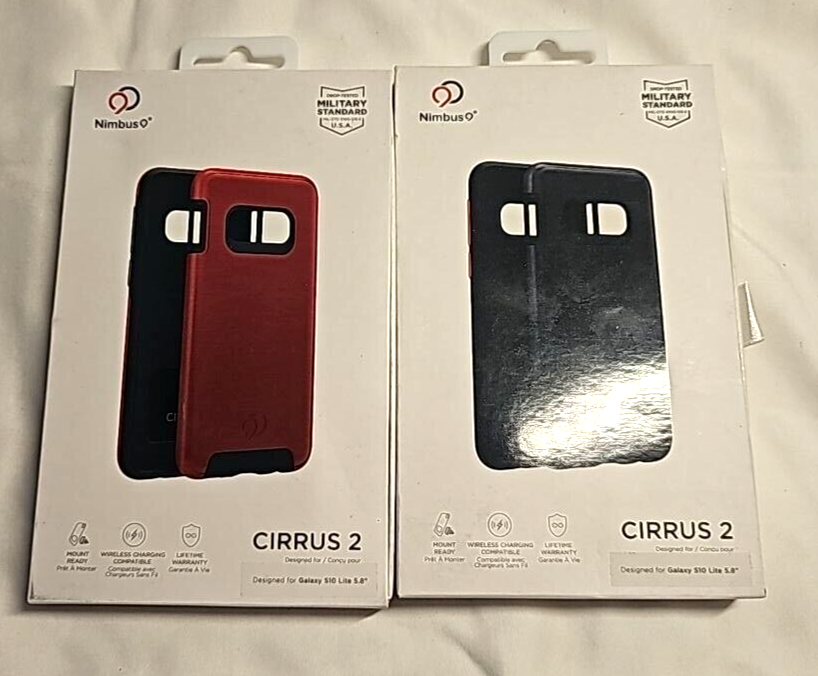 Lot of 2 Nimbus9 Cirrus Case for Samsung Galaxy S10 Lite Black Red Slim Cover