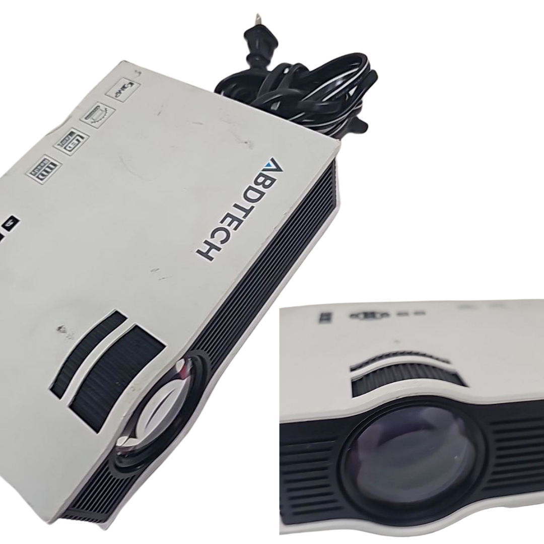 ABDTech Mini Led Multimedia Home Theater Movie Projector 1080P White