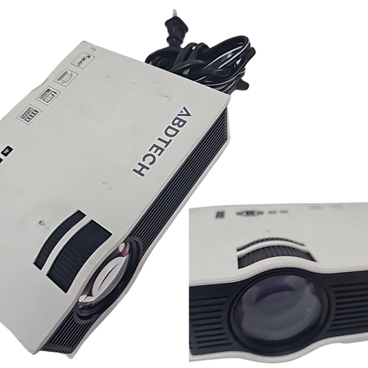 ABDTech Mini Led Multimedia Home Theater Movie Projector 1080P White