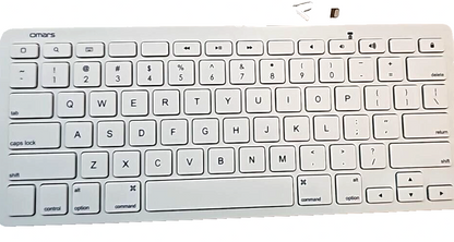 Omars MFI Wired Lightning Keyboard White for Apple iPhone iPad iPod Touch