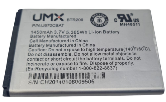 Battery UMX BTR209 For Unimax PCD U670C U670CBAT U670 1450mAh Genuine