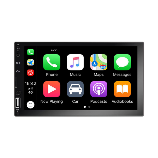 Hieha 7" Double Din Car Stereo Touchscreen Apple Carplay Android Bluetooth SD