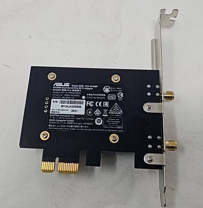 Asus PCE-AX58BT Dual Band WiFi 6 PCI-E 802.11ax Adapter Only Bluetooth 5.0