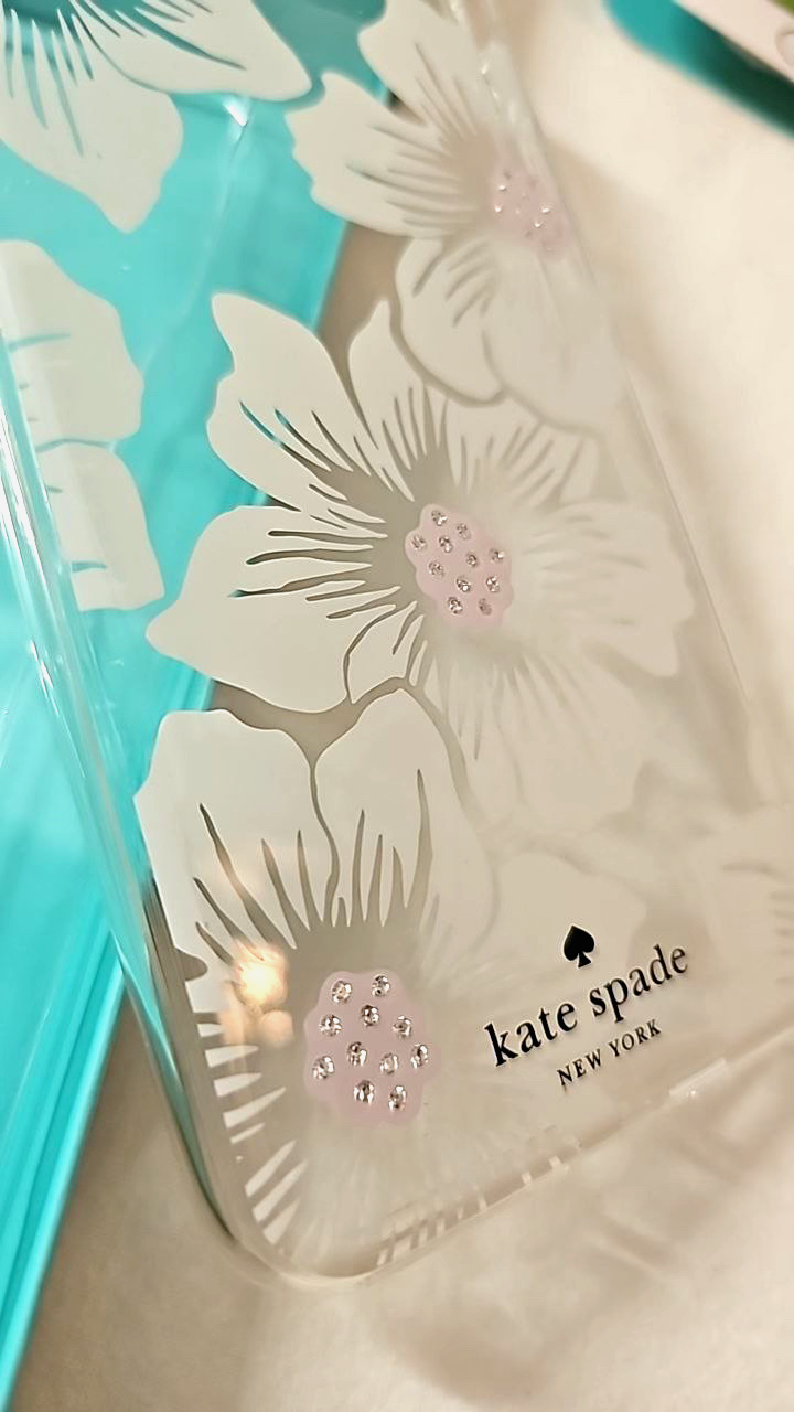 Kate Spade New York Hardshell Case iPhone 6 6S 7 8 Plus Hollyhock Floral Clear