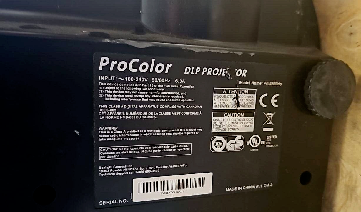 Boxlight PRO4500DP ProColor Projector 4500 DLP Lamp Based Original READ