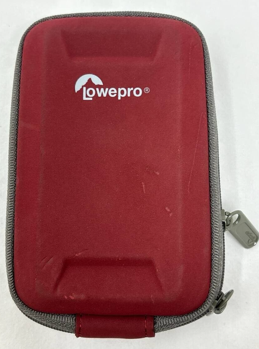 Lowepro Volta 25 Compact Digital Camera Pouch Red Carrying Case Zip Cover Bag