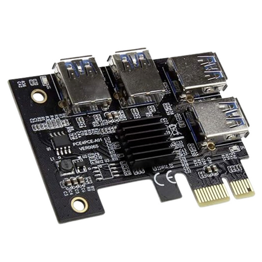 1 to 4 PCIe USB Express Port Adapter 16x Slots Riser Card Multiplier PCE4PCE-A01