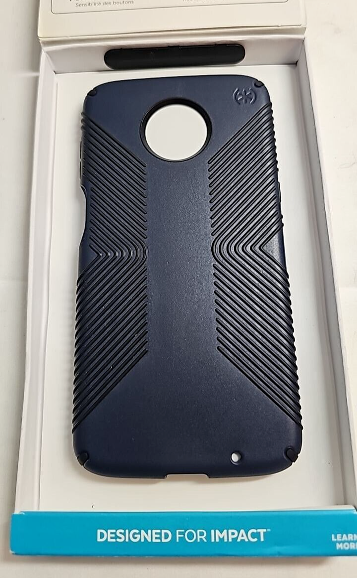 Speck Presidio Grip Rugged Case for Moto Z3 & Z3 Play XT1929 Eclipse Blue Carbon