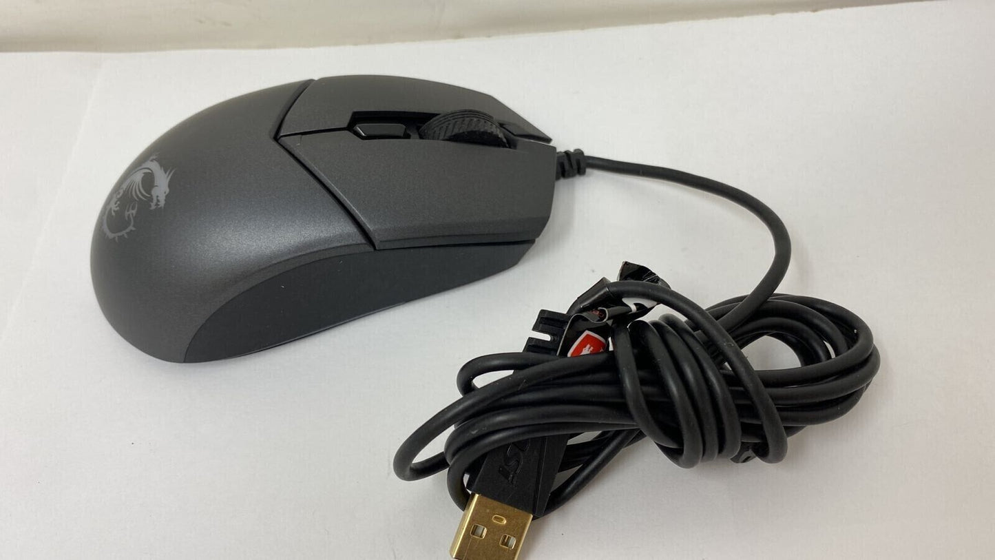 MSI Clutch GM11 Wired USB Optical Ergonomic Gaming Mouse RGB LED Light OEM Black