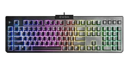 EVGA Z12 Wired Gaming Full Size Keyboard RGB Backlit LED Dedicated Media Keys