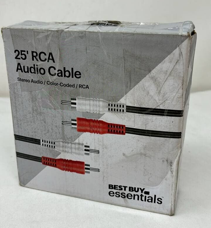 Best Buy Essentials 25' Stereo Audio RCA Cable Color Coded 25 ft Copper Braided