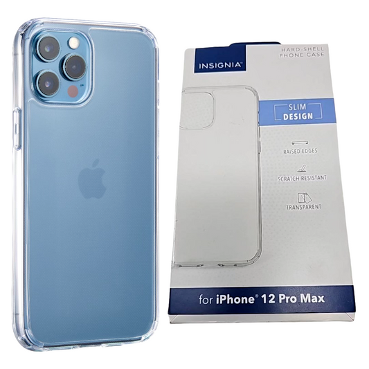 Insignia Hard Shell Slim Clear Case for iPhone 12 Pro Max Transparent Cover