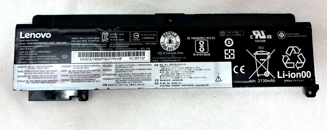 Original Battery 01AV405 for Lenovo ThinkPad T460s T470s 2310mAh 26Wh 11.4V