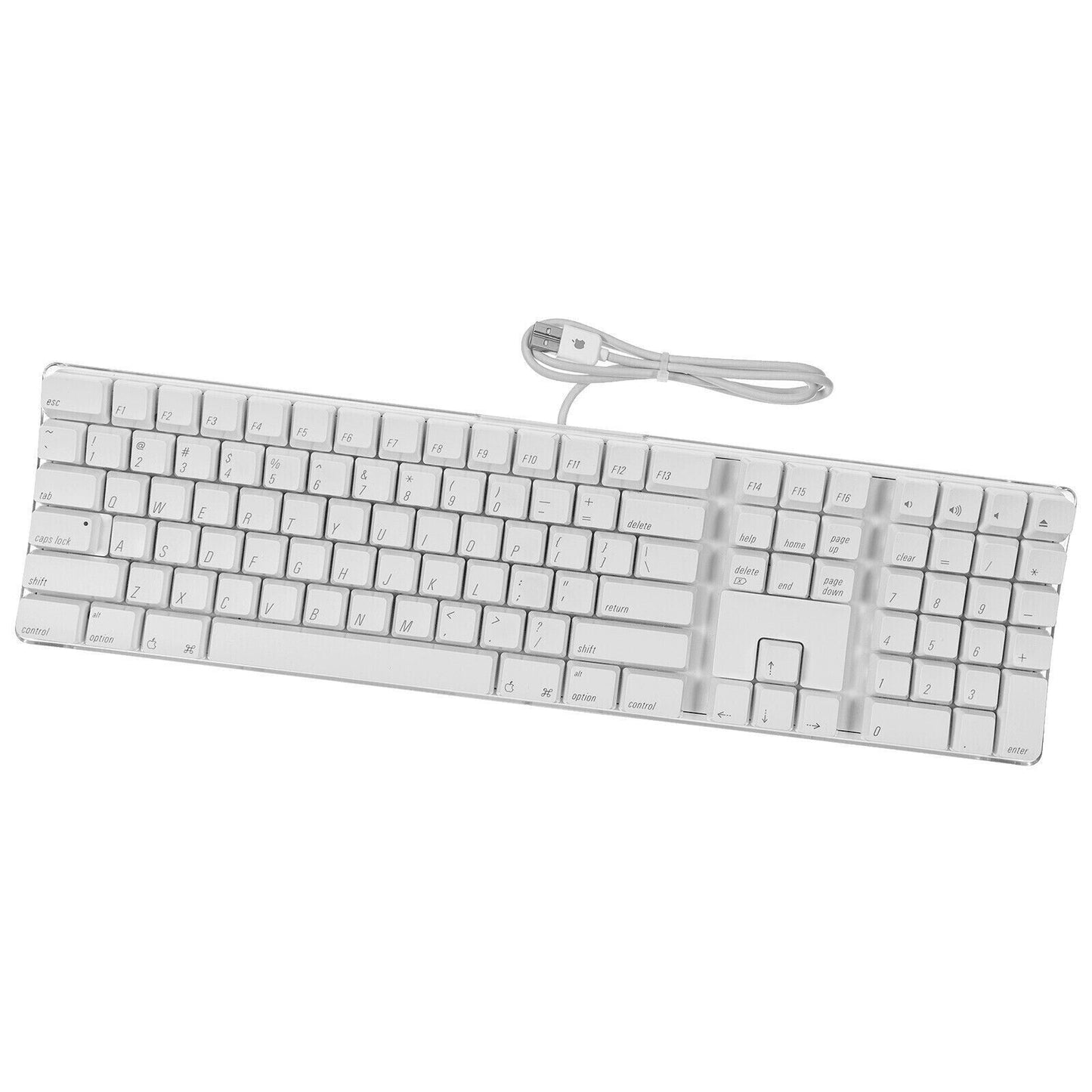 Apple A1048 Wired Keyboard USB English QWERTY Full Size White for PC Computer