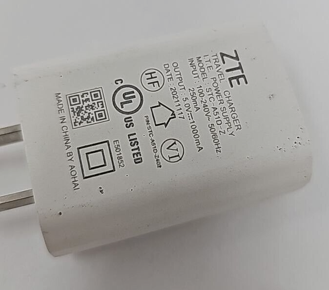 ZTE Wall Charger USB Travel Phone Tablet Power Adapter 5V 1A White Universal A3