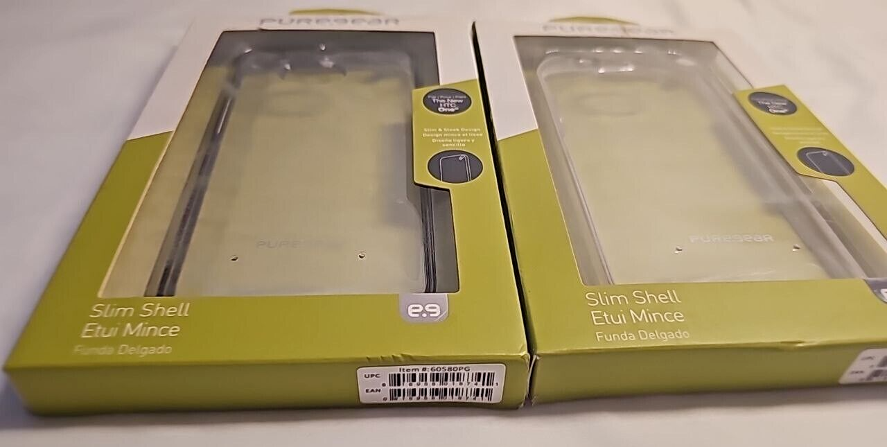 Lot of 2 Puregear Hard Cases for HTC One M8 & M9 Clear Slim Shell Back Cover