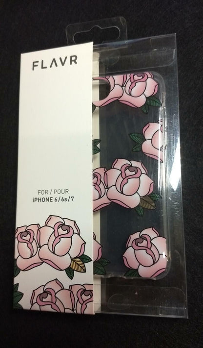 Flavr Rose Pink Flowers Clear Case for Apple iPhone 6 6s 7 8 Back Cover OEM