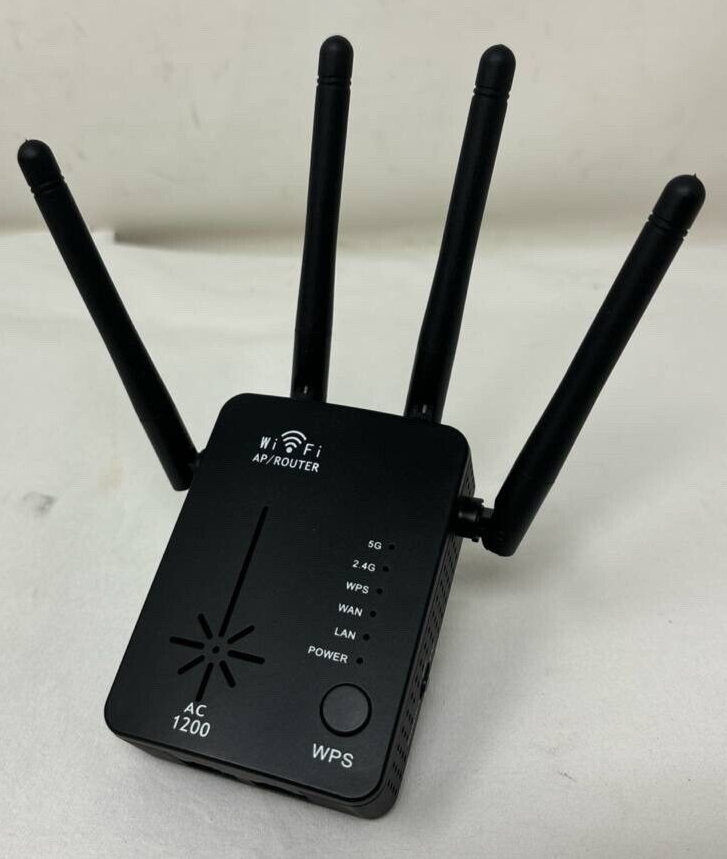 WiFi Range Extender Dual Band Wireless Internet Signal Booster Amplifier Black