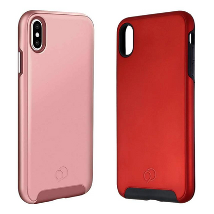 Lot of 2 Nimbus9 Cirrus 2 Hard Case for iPhone XS Max Red & Rose Gold Slim Cover