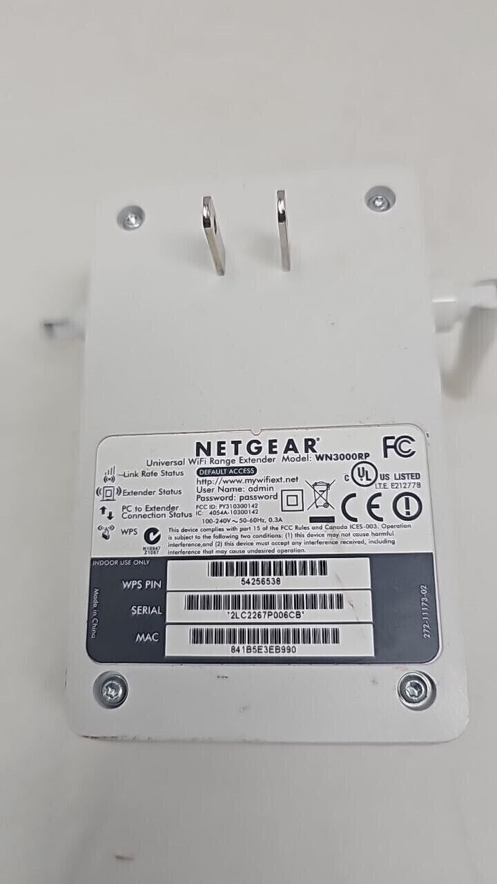 Netgear Universal WiFi Range Extender Wireless Wall Internet Signal Booster