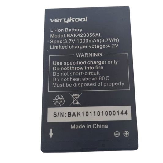 Battery For VeryKool BAK423856AL 1000mAh 3.7V 7Wh Replacement  ORIGINAL