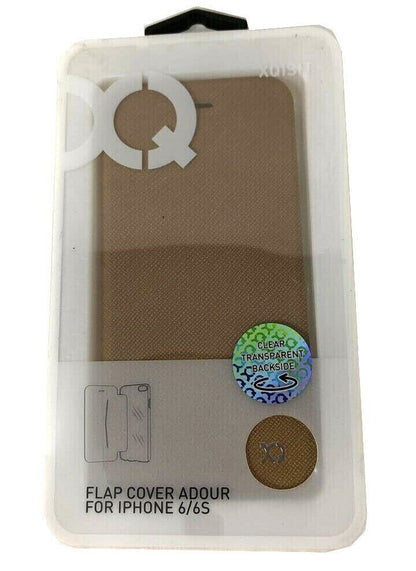 Xqisit Book Case Flap Cover For Apple iPhone 6 6S Clear Translucent Backside