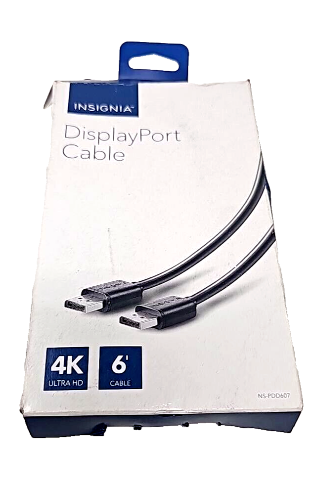 Insignia NS-PDD607 Display Port Male Cable 6ft 4K Ultra HD 21.6 Gbps Original