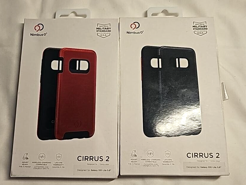 Lot of 2 Nimbus9 Cirrus Case for Samsung Galaxy S10 Lite Black Red Slim Cover