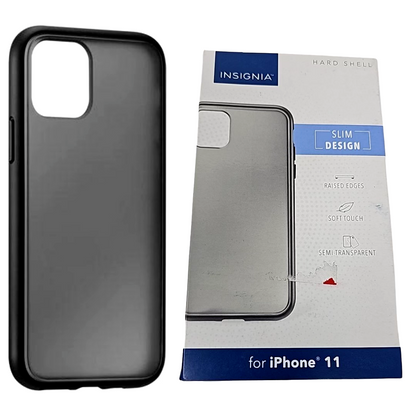 Insignia Hard Shell Case for Apple iPhone 11 Semi Black Smoky Clear Slim Cover