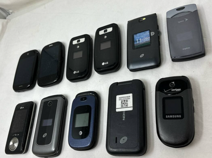 Lot of 11 Samsung U360 LG B470 Sanyo Katana LX Alcatel Myflip Palm Pre 2 ZTE