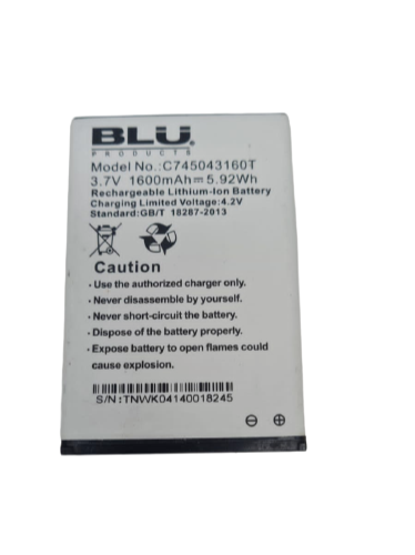 Battery C745043160T For Blu Advance 4.0 A270 A270A Replacement 1600mAh 3.7V OEM