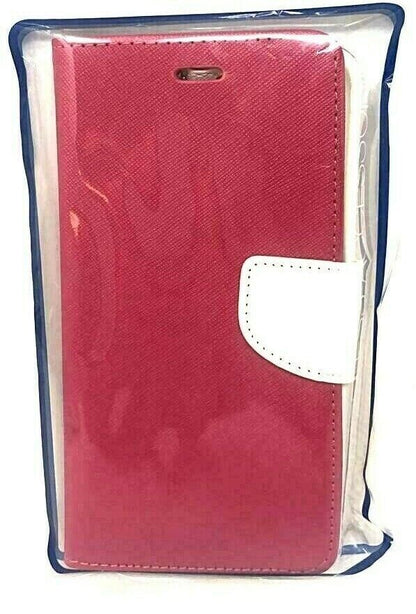 Book Cover Solid Red Wallet Case Tracfone For Apple iPhone 6 + Plus Strong Walle