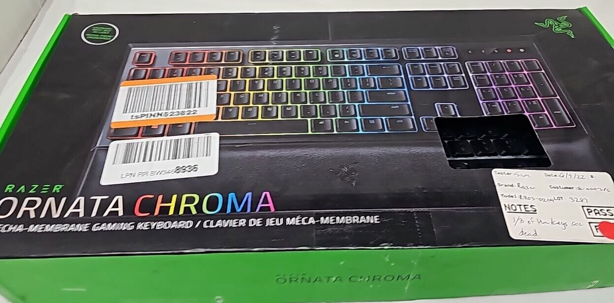 Razer Ornata Chroma RGB Lighting Wired Keyboard Dead Keys for Repair READ