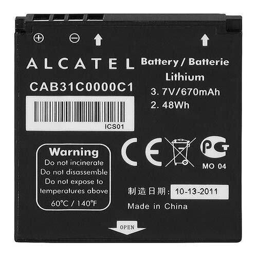 Battery CAB31C0000C1 670mAh 3.7V Replacement For Alcatel 606A 606C