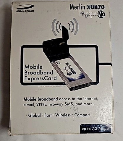 Novatel Merlin XU870 Wireless Mobile Broadband 3.5G ExpressCard 7.2M for VPN SMS