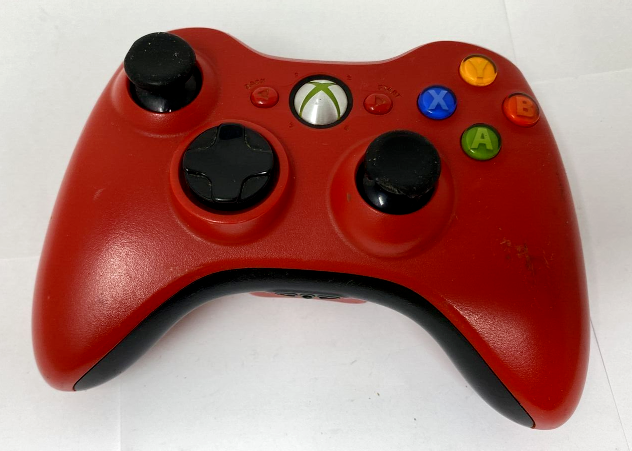 Genuine Microsoft Xbox 360 Wireless Controller Joystick Gamepad Game X801769 Red