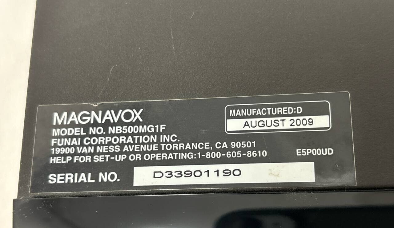 Magnavox NB500MG1F Blu-Ray Disc DVD Player 1080p HDMI DTS Dolby Full HD READ