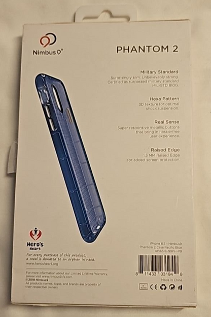 Nimbus9 Phantom 2 Case for Apple iPhone XS Max Pacific Blue Transparent Cover