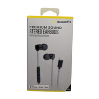 Acoustix Premium Sound Stereo Earbuds With Lightning Connector Built in Mic