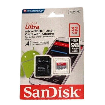 SanDisk Ultra Plus Micro SDHC Memory Card 32GB Class 10 and Adapter Original