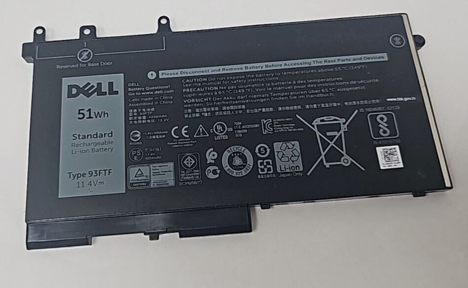 Laptop Battery 93FTF for Dell Latitude 5280 5290 5490 5580 5591 Precision 3530