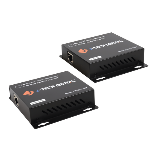 2X J-Tech Digital ProAV HDMI Extender Over TCP IP Ethernet Single Cat 5E 6 7