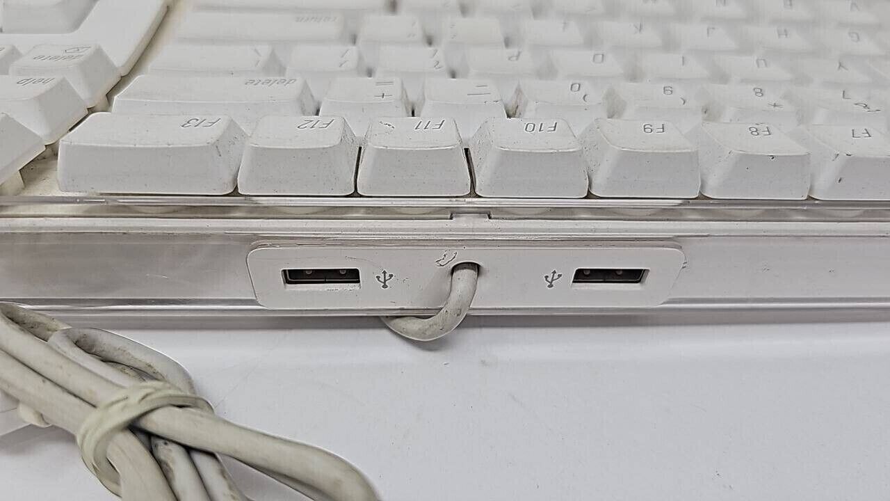 Apple A1048 Wired Keyboard USB English QWERTY Full Size White for PC Computer