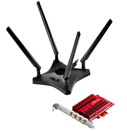 Asus Wireless WiFi PCIe Adapter Dual Band 4 Antenna AC3100 Long Range High Power